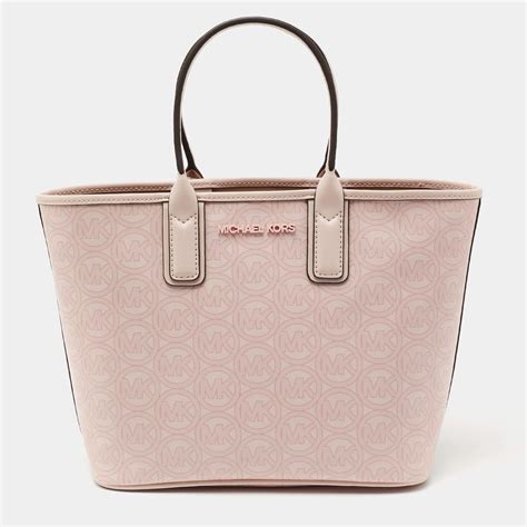 michael kors pink canvas tote